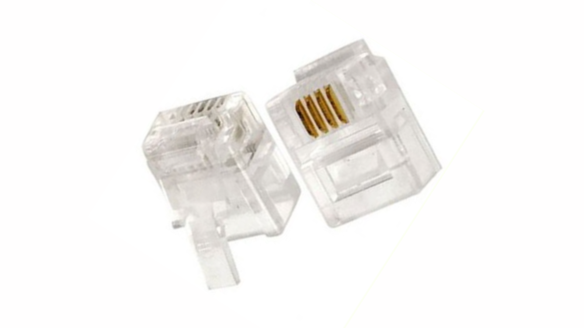 RJ11 4 Pin Telephone Crystal Plug Connector 6P4C Telephone use DIY Easy ...
