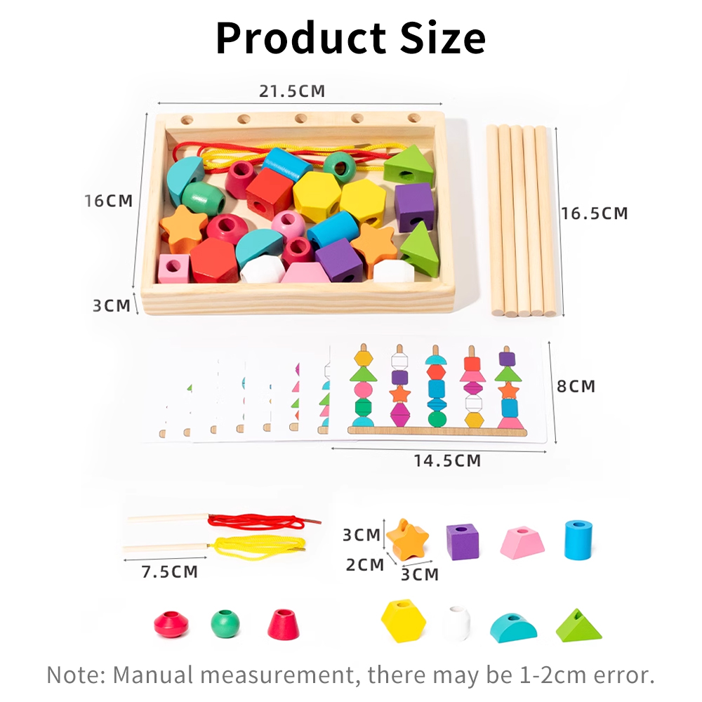 LAKOE 28/68/170Pcs Kids String Beads Toy Training Beads Montessori ...