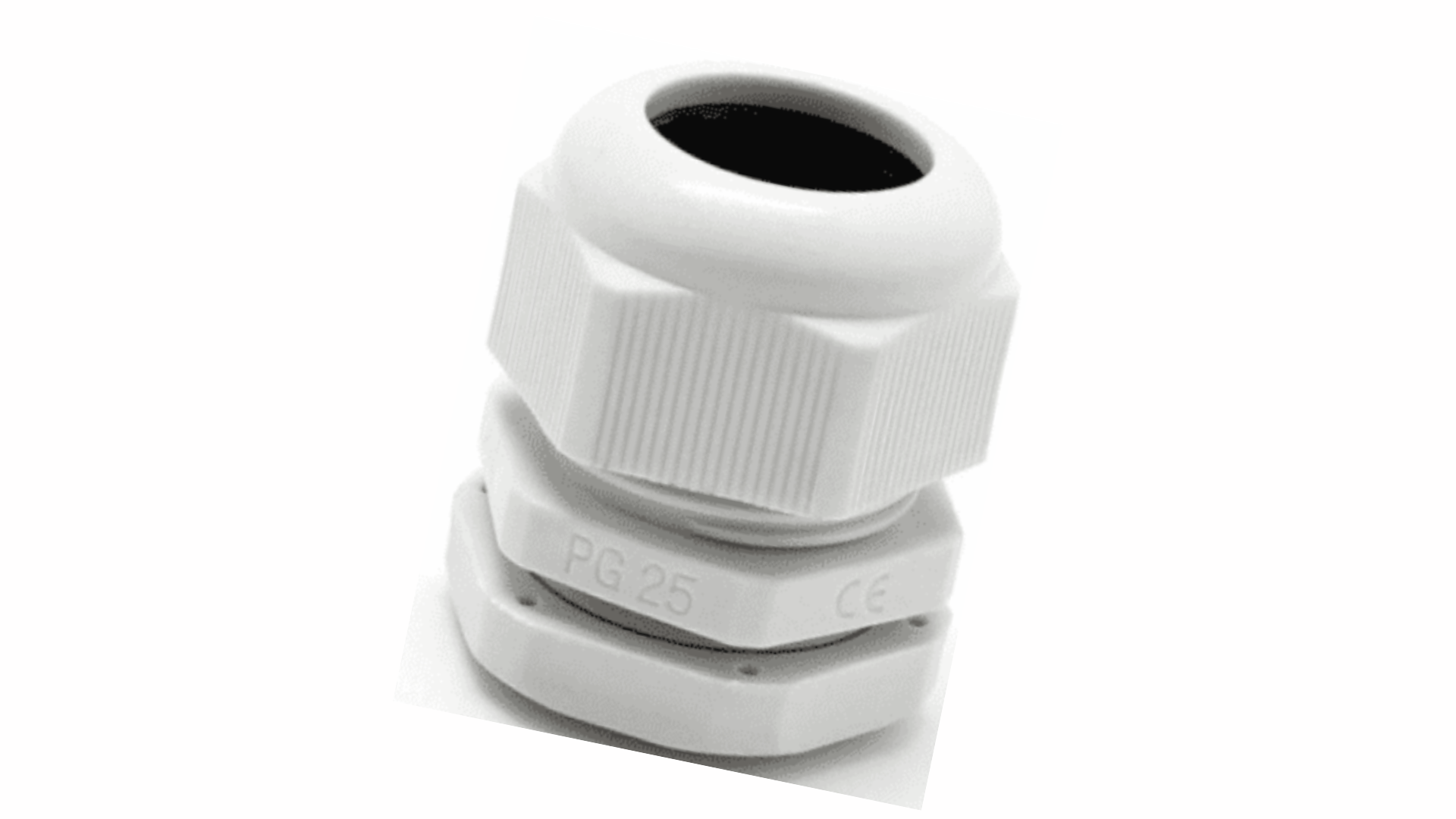 Outdoor IP68 Weatherproof PVC PG25 Nylon Cable Gland Socket Joint White ...