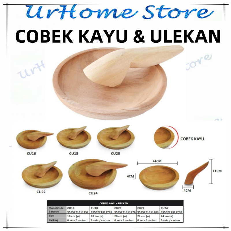KAYU Cowek Wooden Mortar, Kayu Cobek ULEK Mortar, Plate, Container ...