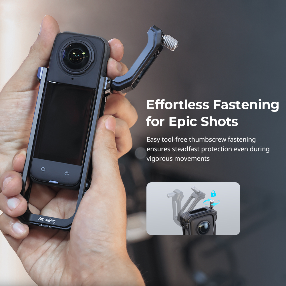 Gabbia Protettiva SmallRig Per Insta360 X4 - Alluminio, Con Copriobiettivo E Slitta Fredda - Foto 2