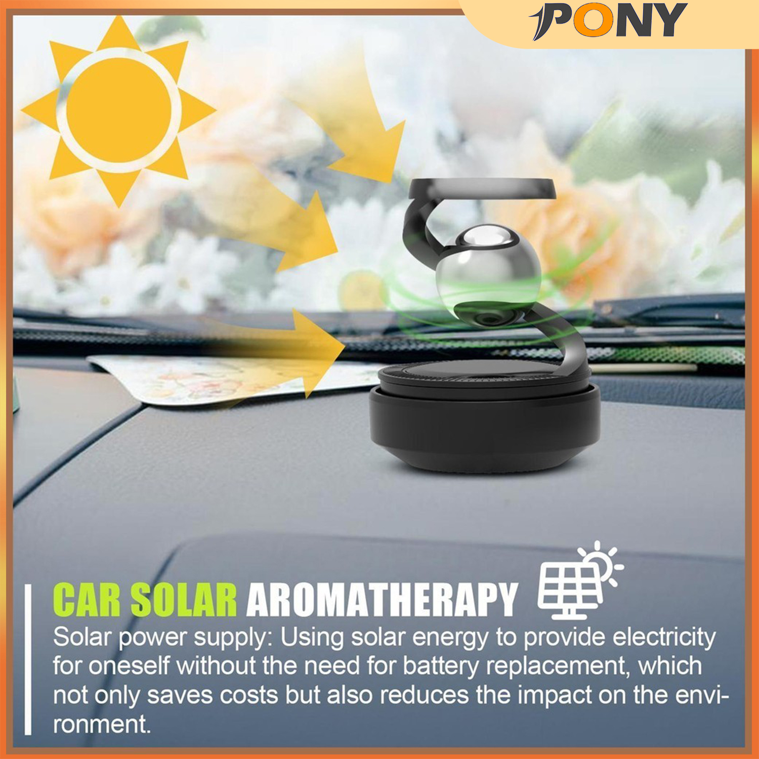 PONY Vehicle Sunlight Aromas Enhancers Solar Car Air Freshener Space ...