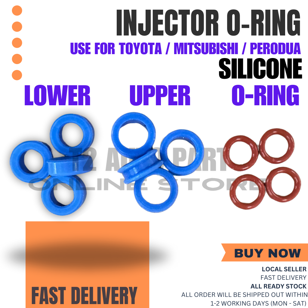 T2 TOYOTA / MITSUBISHI / PERODUA INJECTOR SEAL O-RING LOWER UPPER O ...
