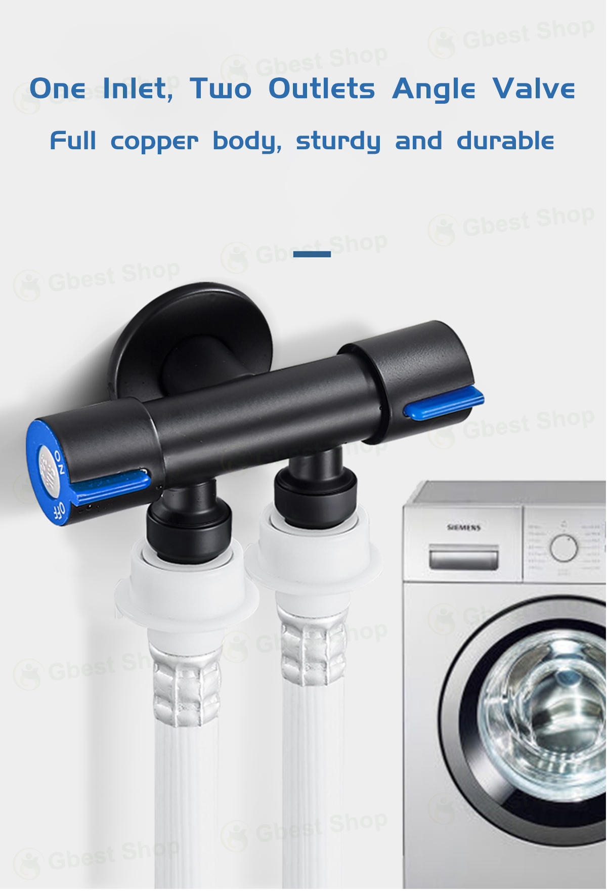 Two way Angle Valve Stainless Steel Kitchen Bathroom Toilet double head