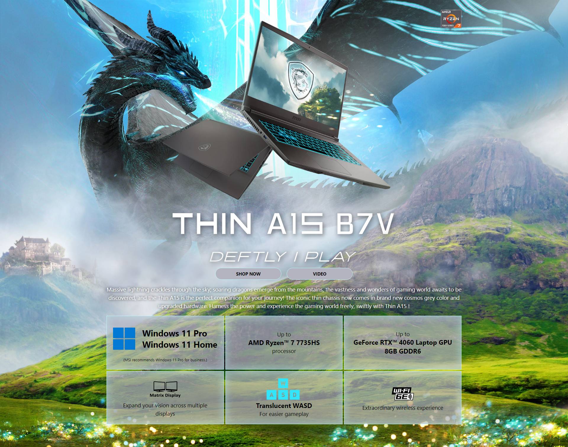 MSI Gaming Laptop Thin A15 AI B8VE288MY (RYZEN 7 8845HS/8GB OR 16GB