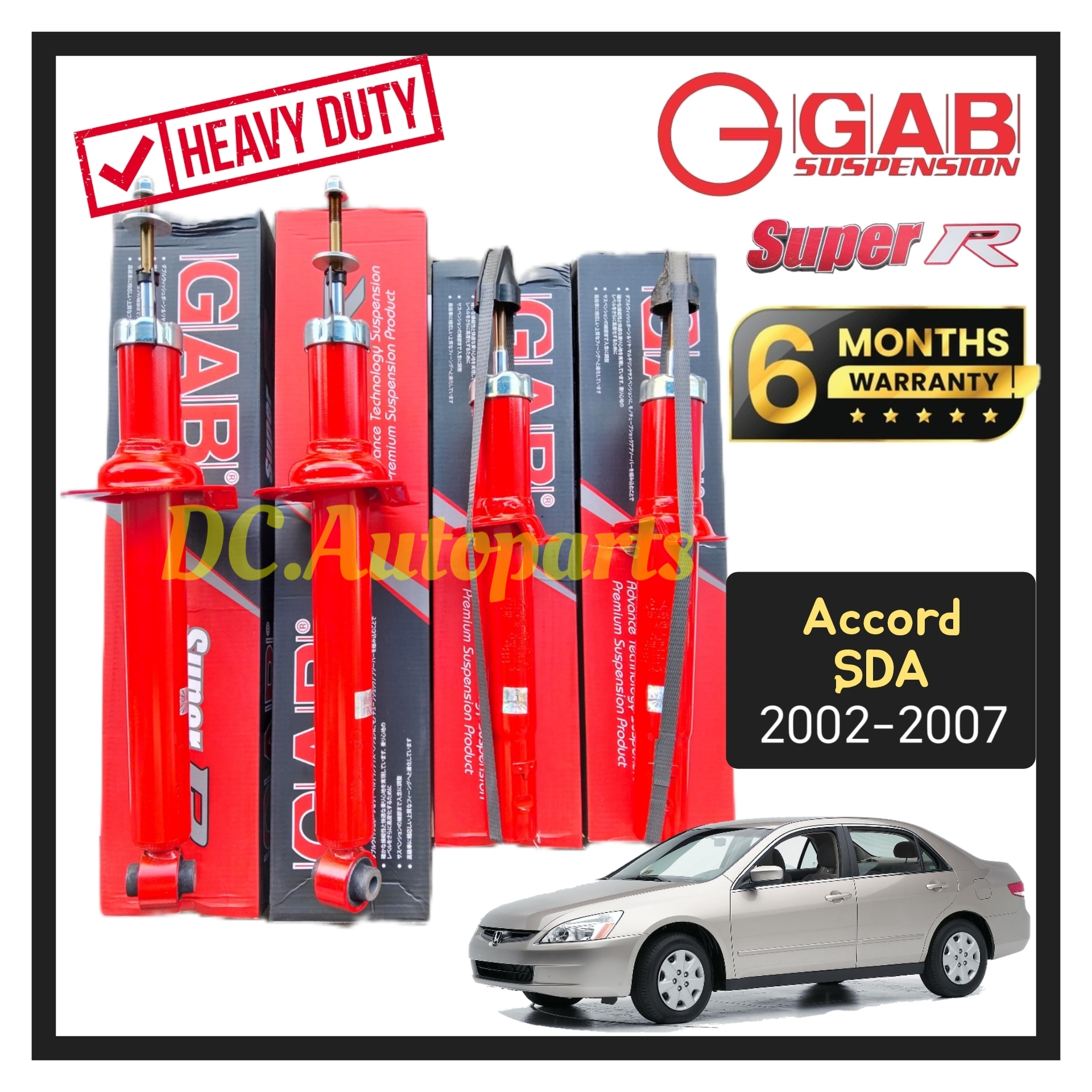 ORIGINAL GAB SUPER R HEAVY DUTY HONDA ACCORD SDA 2002-2007 FRONT OR ...