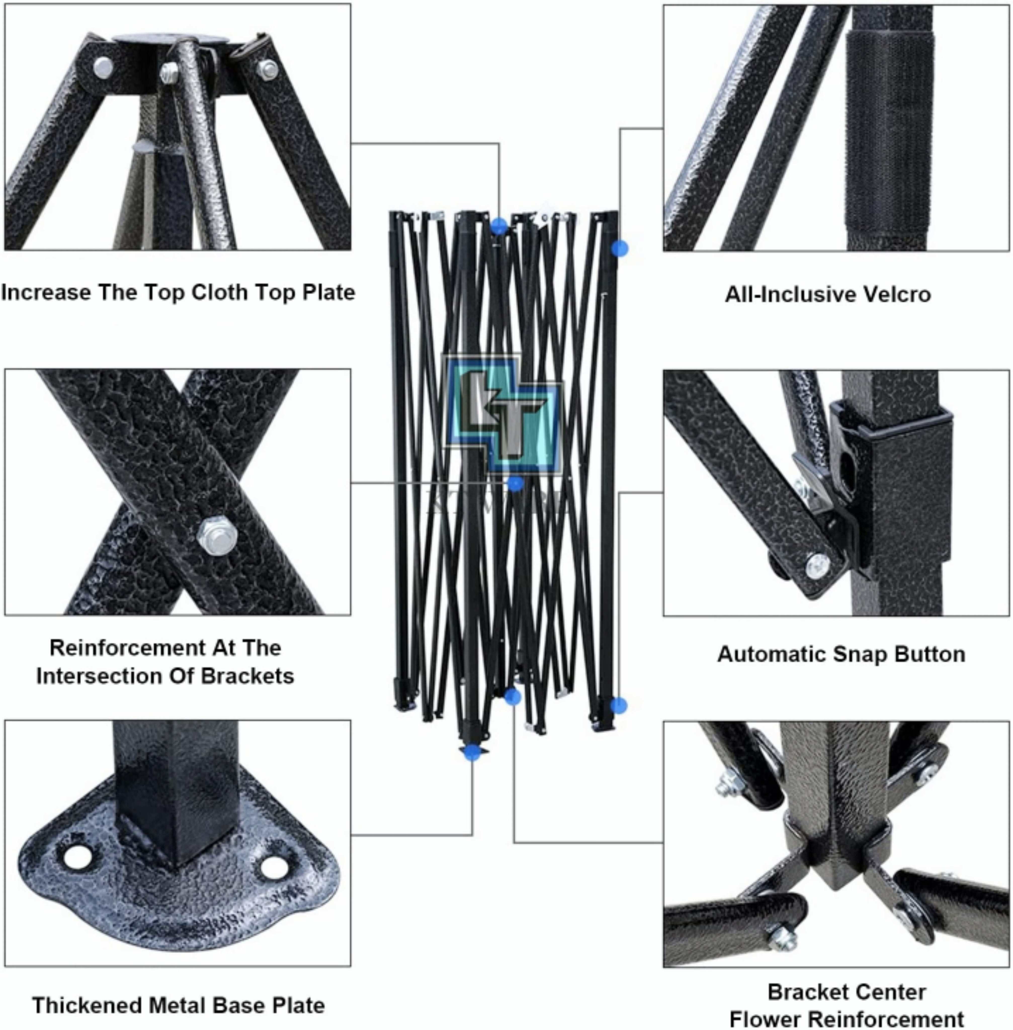 Kt Ware 6x6 8x8 10x10 3x3m Folding Canopy Folding Tent Kanopi Bazar Khemah Full Set Payung 4340