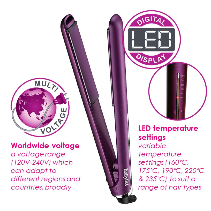 BABYLISS Velvet Orchid 235 Straightener 2513U Shopee Malaysia