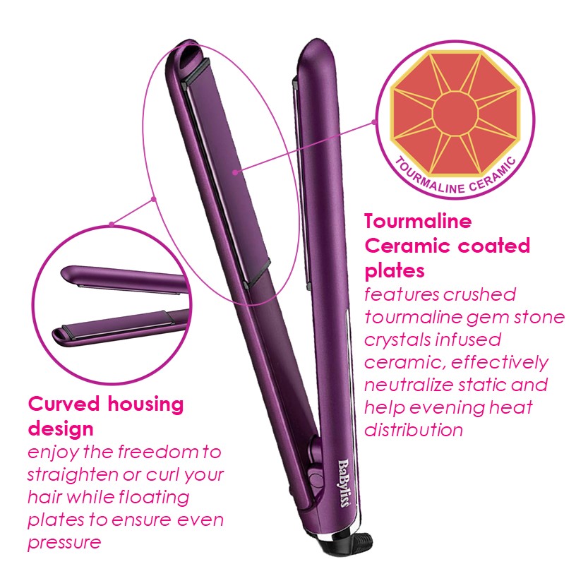 BABYLISS Velvet Orchid 235 Straightener 2513U