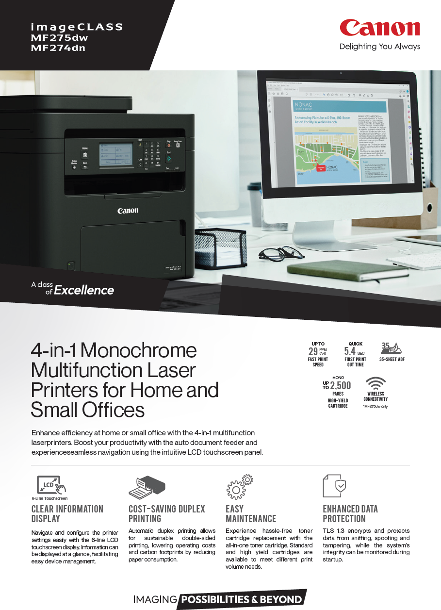Canon imageCLASS MF274dn | MF275dw (Print, Scan, Copy, Duplex, Fax ...