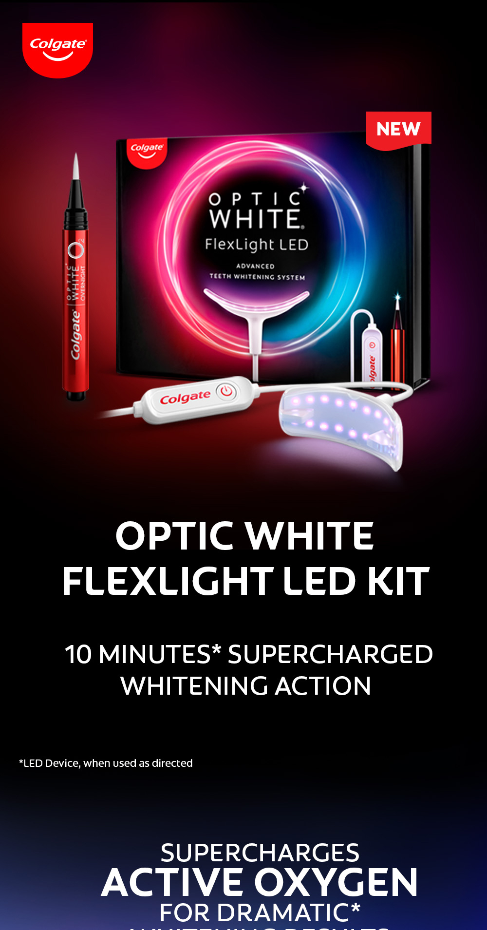 Colgate Optic White FlexLight LED Advanced Teeth Whitening System ...