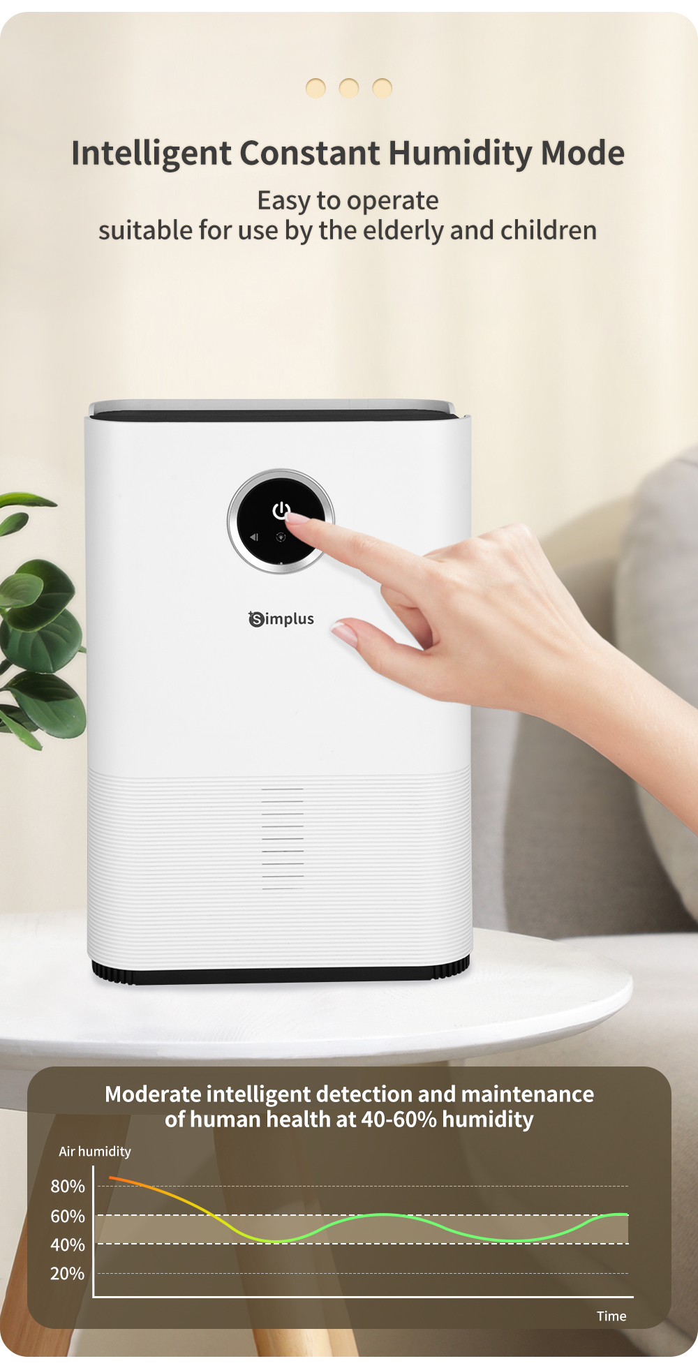 Simplus Dehumidifier 500ml/Day 1L Water Tank Dehumidification Air ...