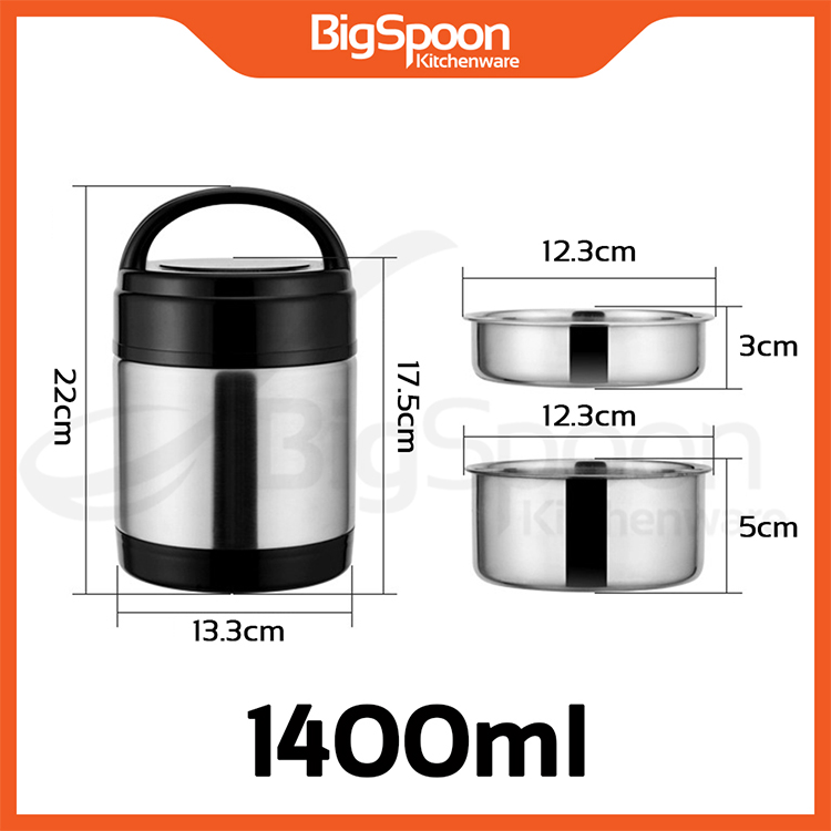 BIGSPOON Thermos Food Container Stainless Steel |Insulated Lunch Box