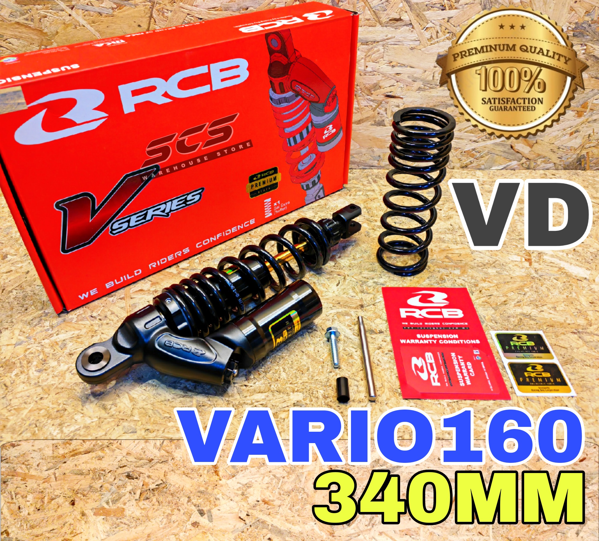 Monoshock VD Series Black Gold 330MM RCB 340MM RACING BOY HONDA Vario ...