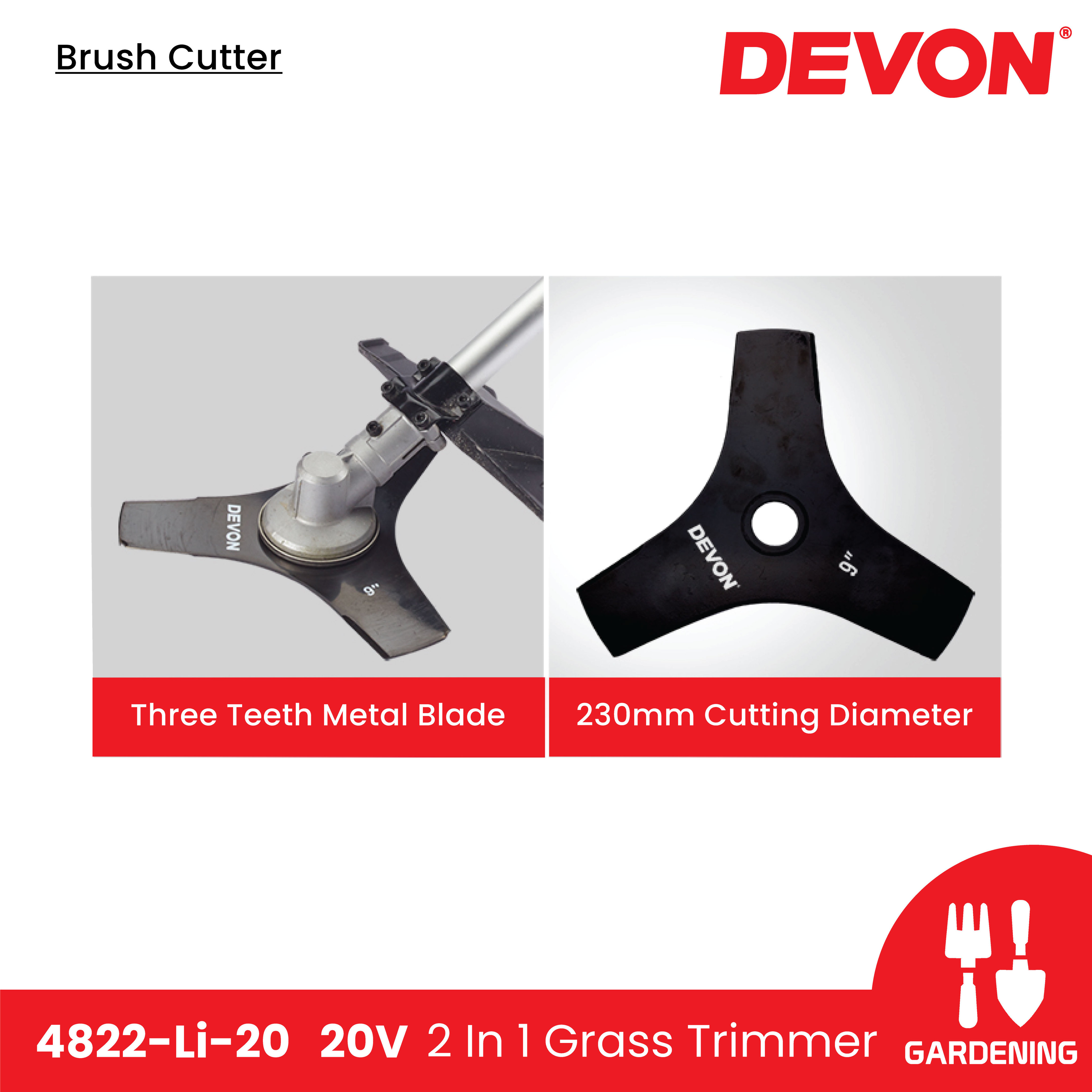 DEVON 4822-Li-20 20V Electric Lithium-Ion Brushless Cordless Line ...