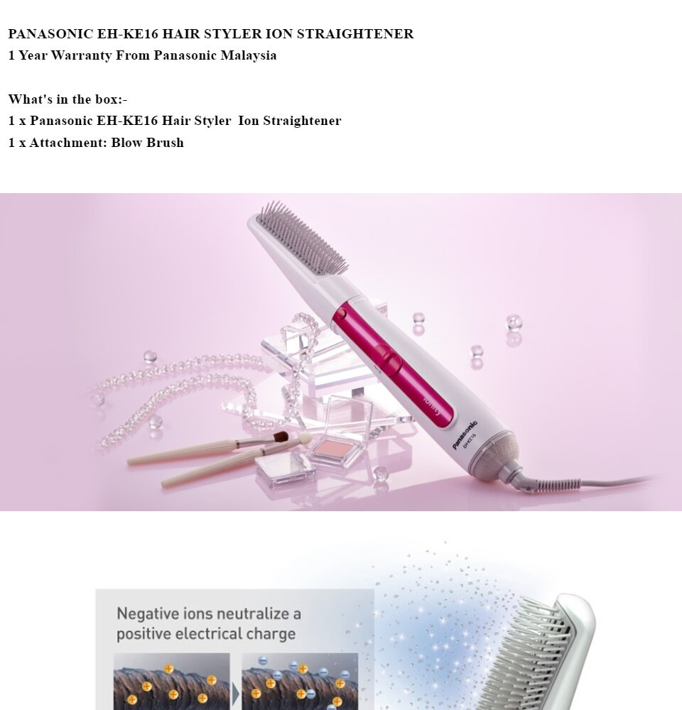 FREE DELIVERY] PANASONIC EH-KE16 Hair Styler Ion Conditioning
