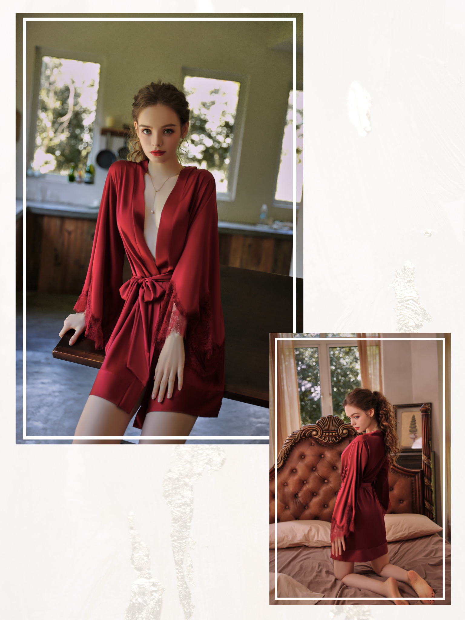 MissLure LOCAL READY STOCK NEW Satin Ice Silk Robe Set Lingerie ...