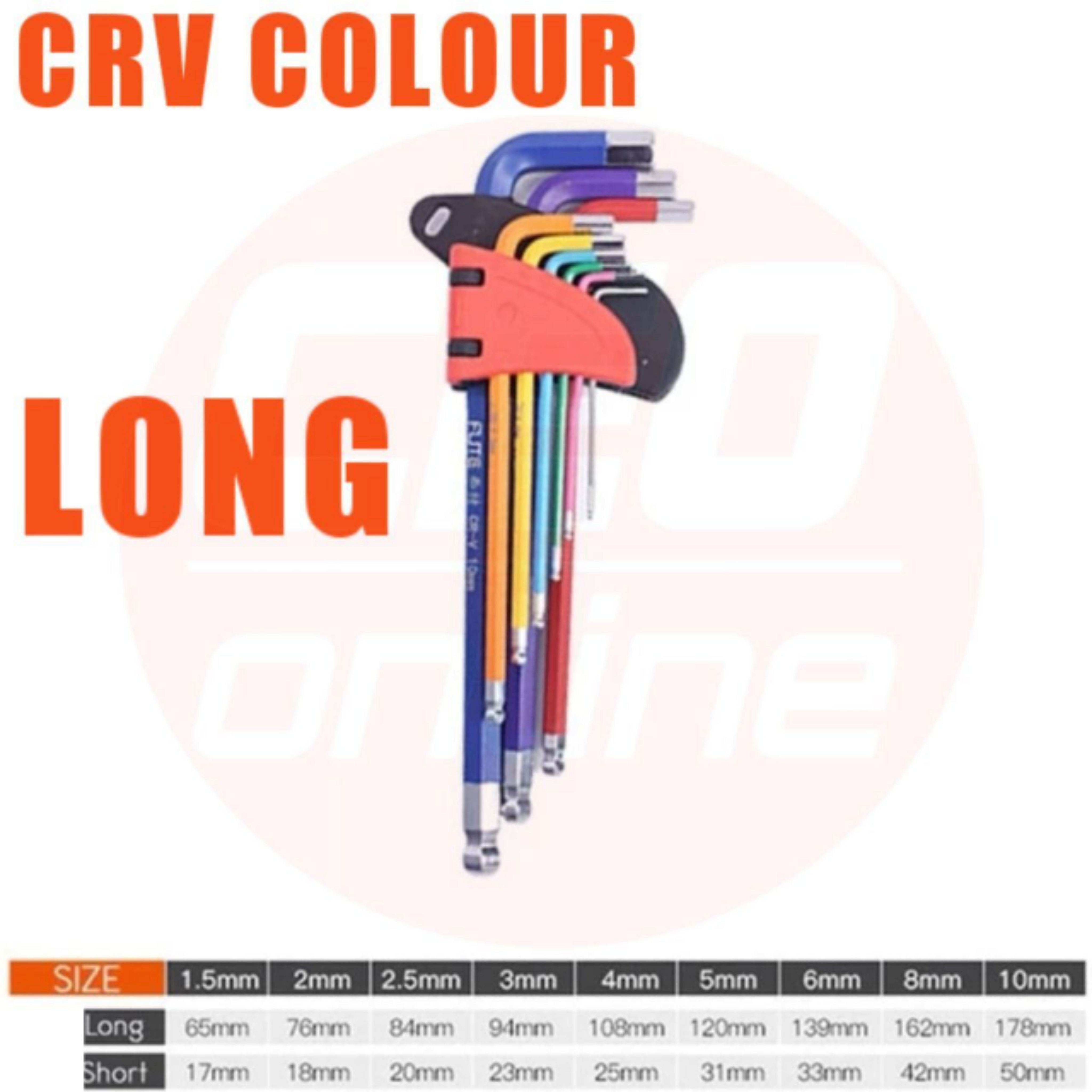 CEO 🇲🇾 9Pcs Allen Key Colour Coded Ball-End Hex Allen Key Wrench Tools ...