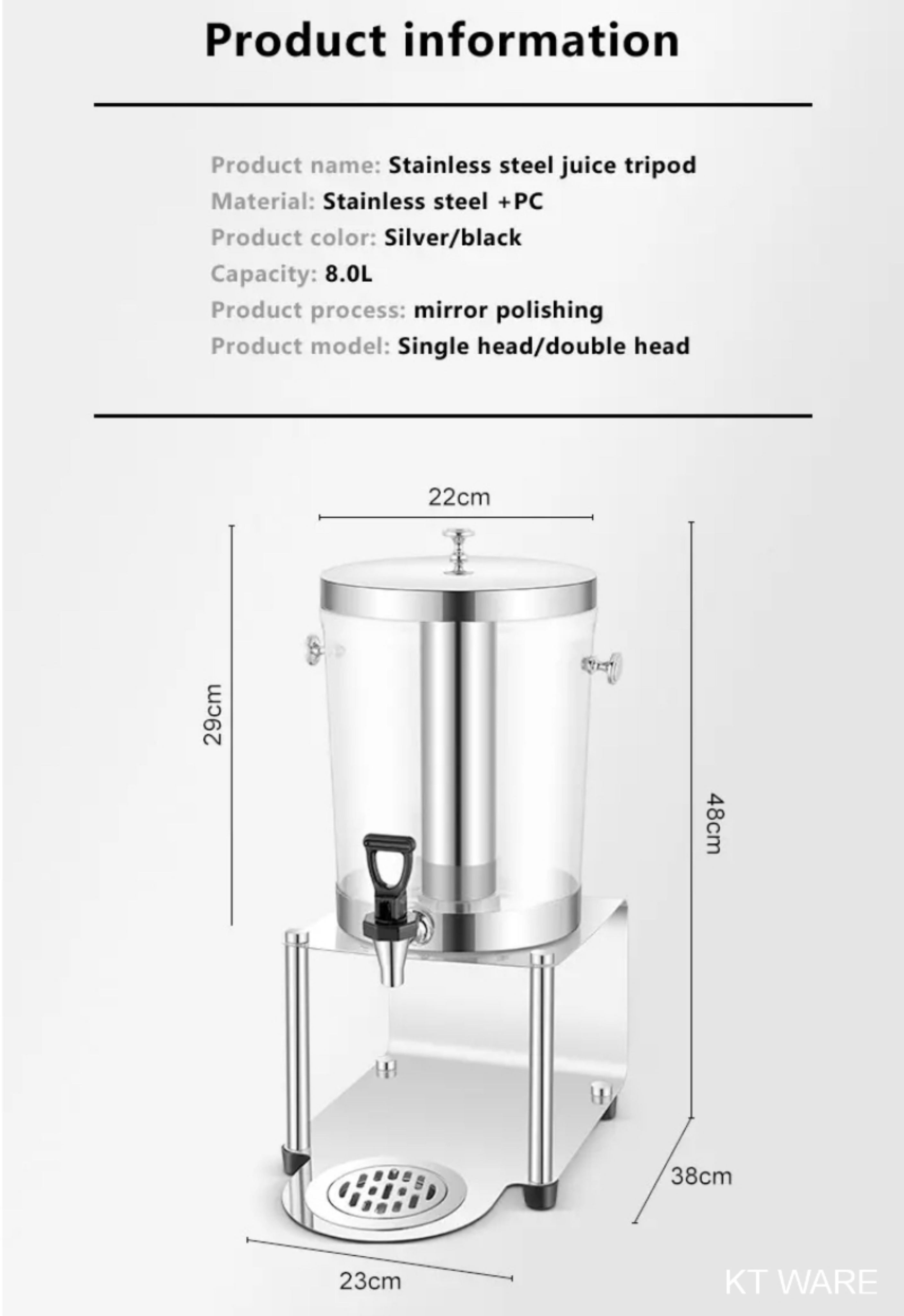 KT WARE 8L VIP STAINLESS STEEL JUICE DISPENSER WITH ICE CHAMBER JUICER ...