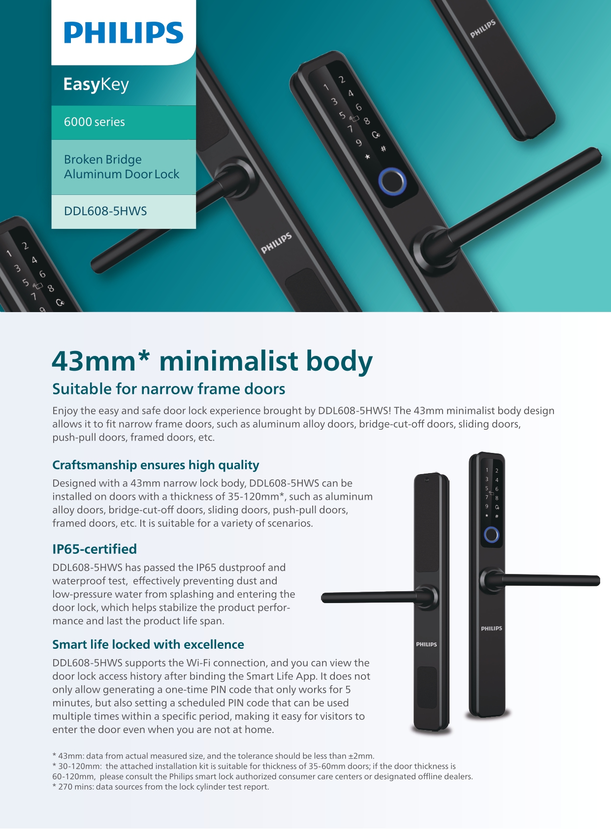 Philips Digital Lock Easy Key DDL608-5HWS (Sliding / Swing Aluminum ...