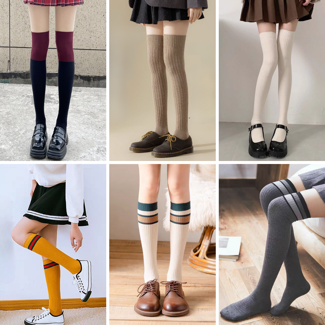 ️KNEE SOCKS ️ Girl Japan Korea JK College Style Thigh High Over Knee ...