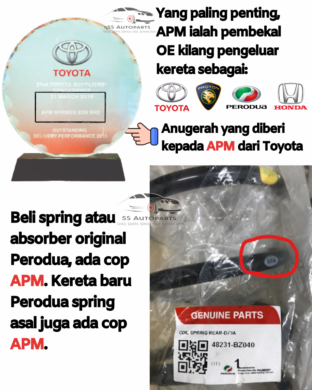 APM Vios Ncp42 Front Depan Rear Belakang Gas Shock Absorber