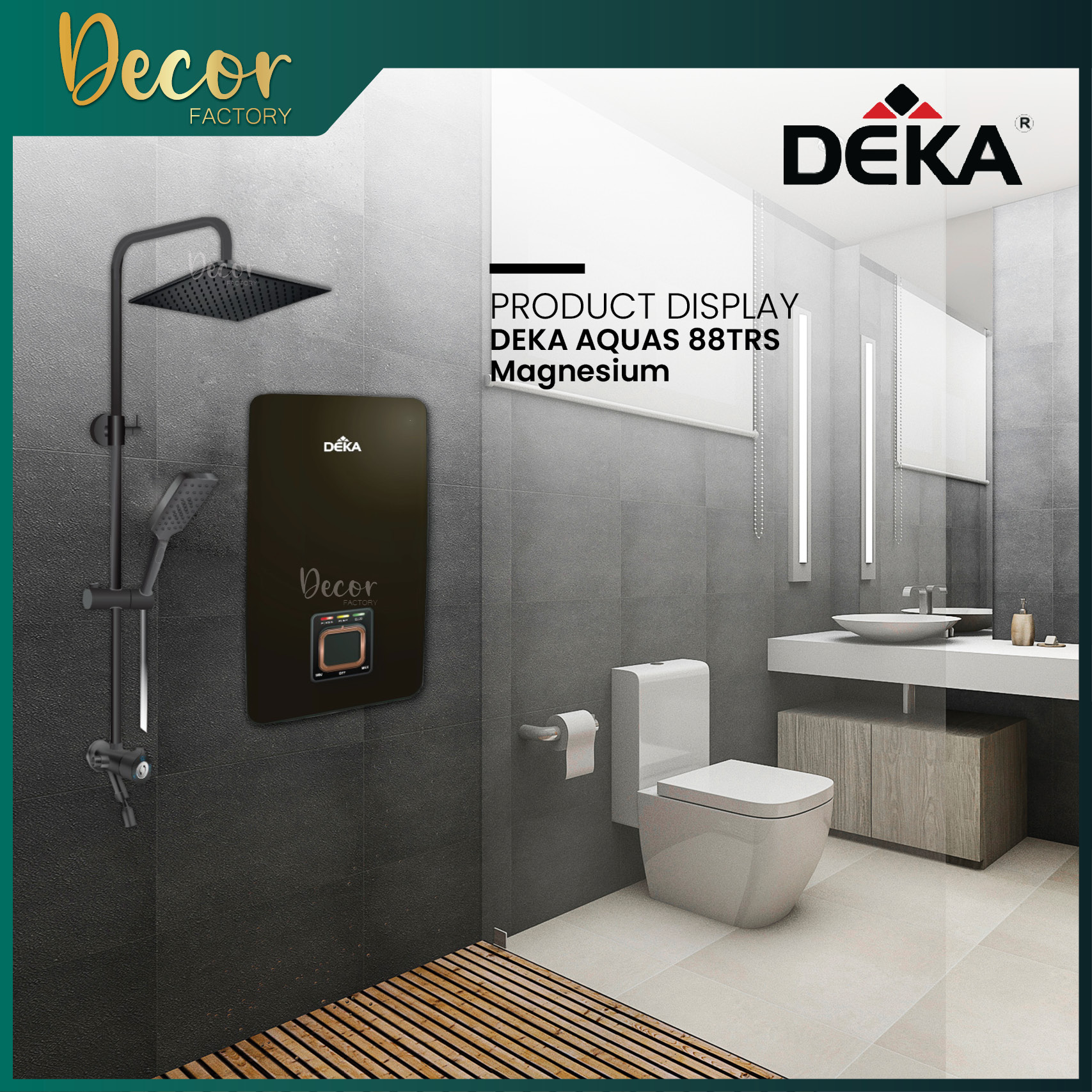 DEKA AQUAS 88TRS DEKA Aquas Series Water Heater With Rainshower DC ...