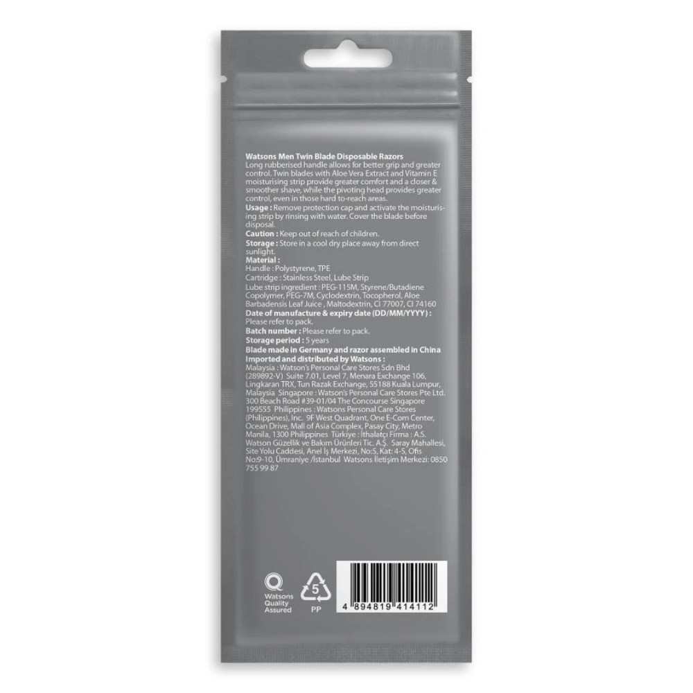 🔥Ready Stock🔥WATSONS Men Twin Blade Disposable Razors 2s / Watson ...