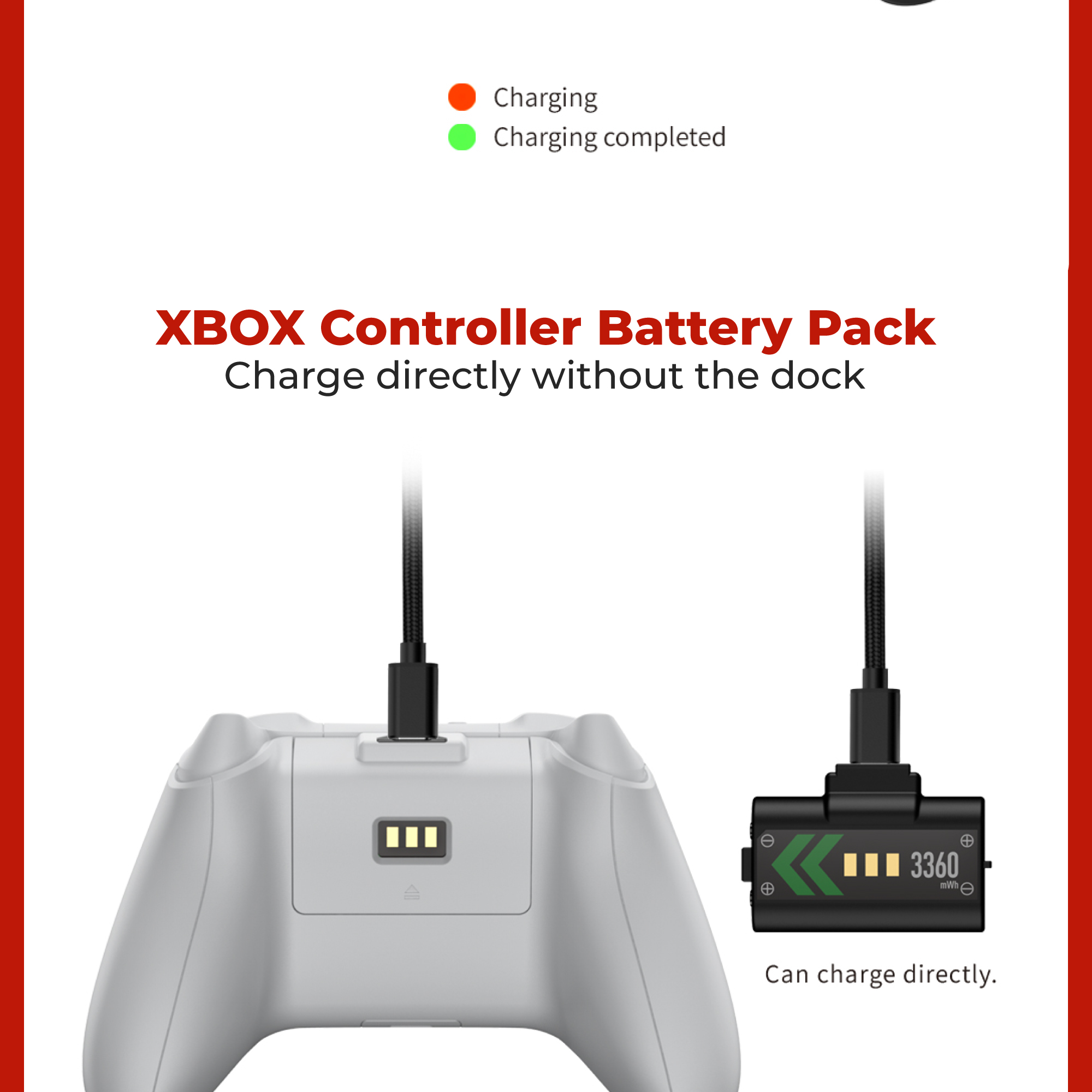 DOBE XBOX Battery Pack 3360mWh Rechargeable Battery For XBOX ONE ...