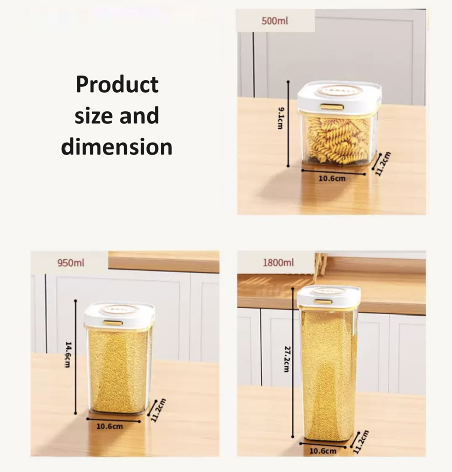 Kitchen Food Keeper Storage Container Plastic Grains Airtight Jar ...