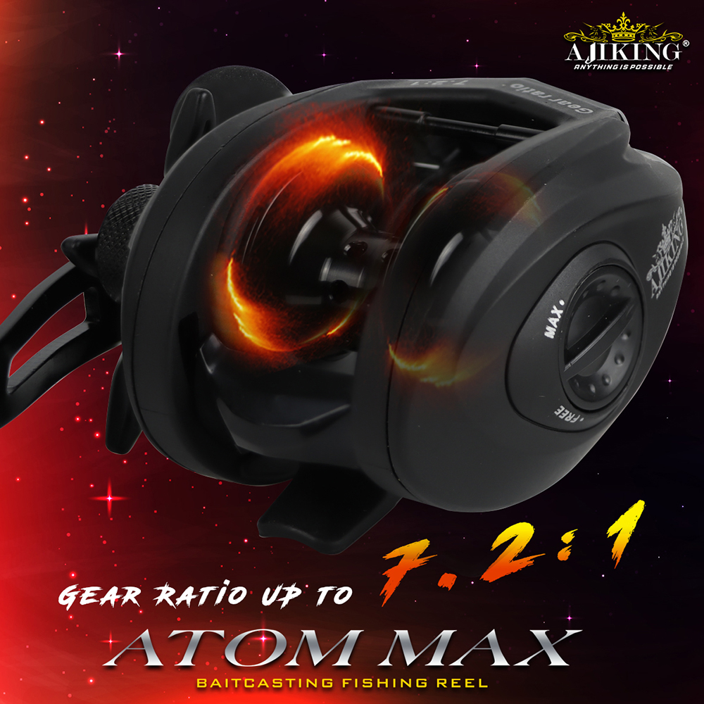 [LIMITED EDITION] Ajiking Atom Max Baitcasting Fishing Reel Left Handle ...