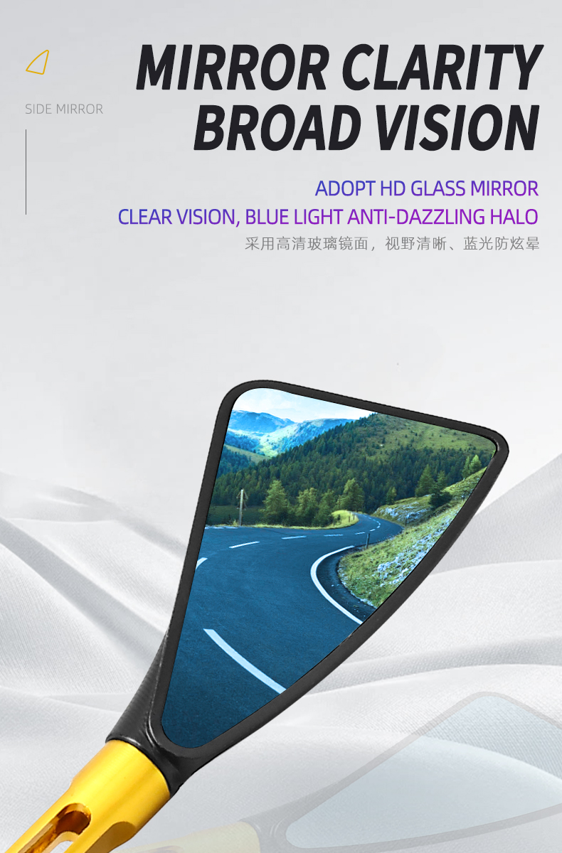 Universal Rear View Mirror Side Mirror Alloy CNC Blue Cermin Sisi Aloy ...