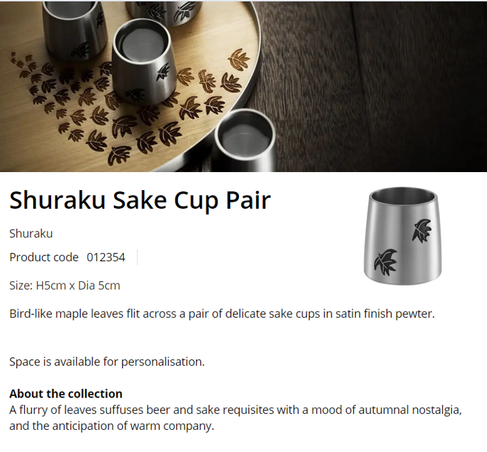 ROYAL SELANGOR Shuraku Sake Set