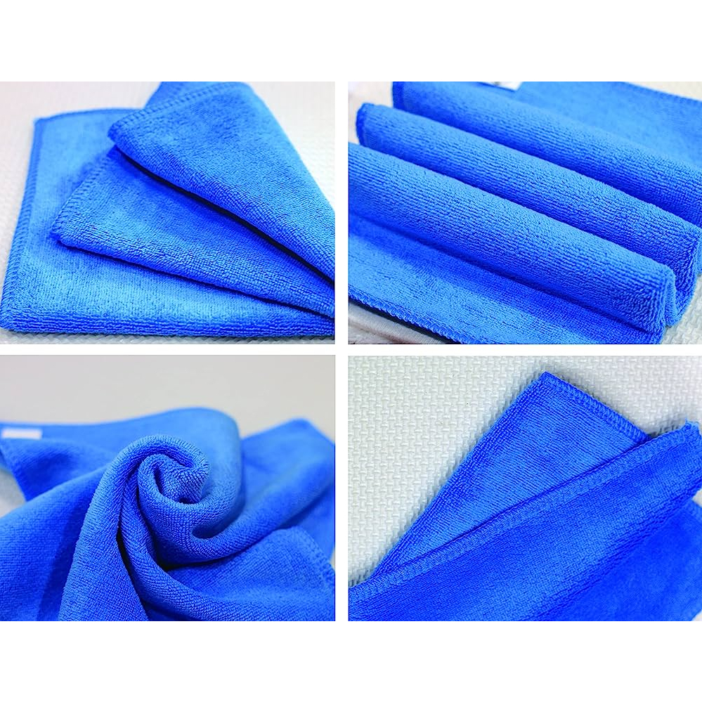 2PCS Car Wash Cleaning Towel Blue Cloth Microfiber Tuala Biru Kain Car ...