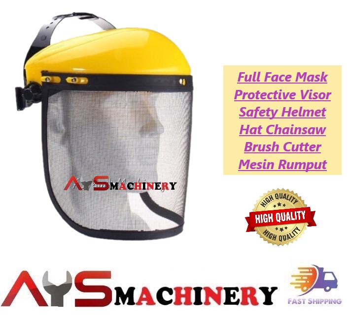Full Face Mask Protective Visor Safety Helmet Hat Chainsaw Brush Cutter ...