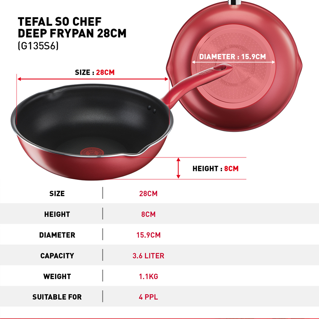 Tefal So Chef Pcs Set Fypan Cm Deep Frypan Cm Shopee Malaysia