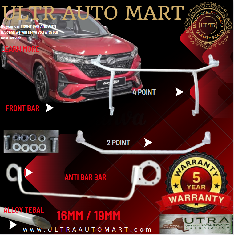 FRONT STRUT BAR TOYOTA VELOZ PERODUA ALZA 1.5L 2022 2023 2024 4 POINT ...