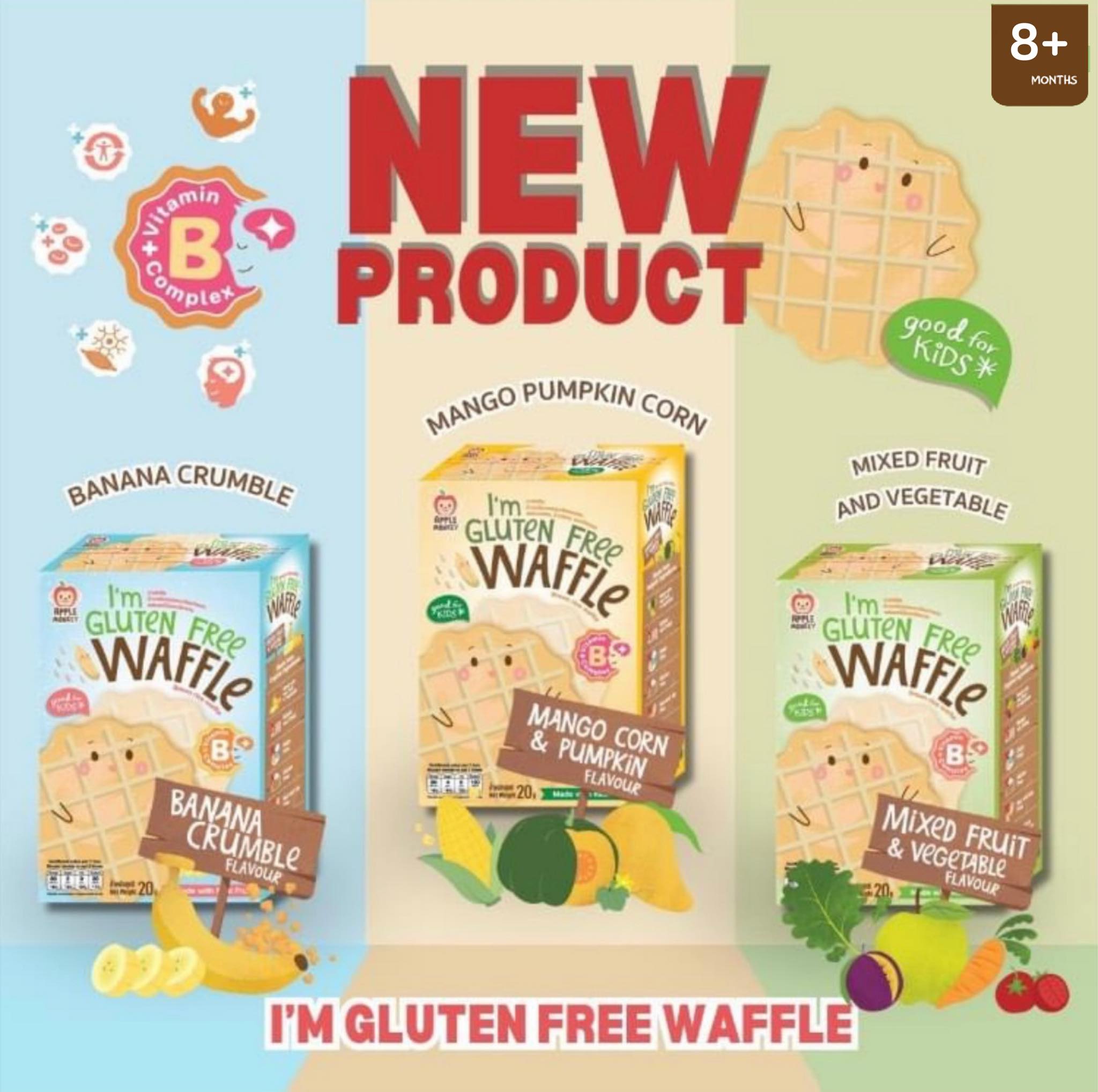 Apple Monkey Halal Baby Snack I’m Gluten Free Waffle (20g) - 1 Pack ...