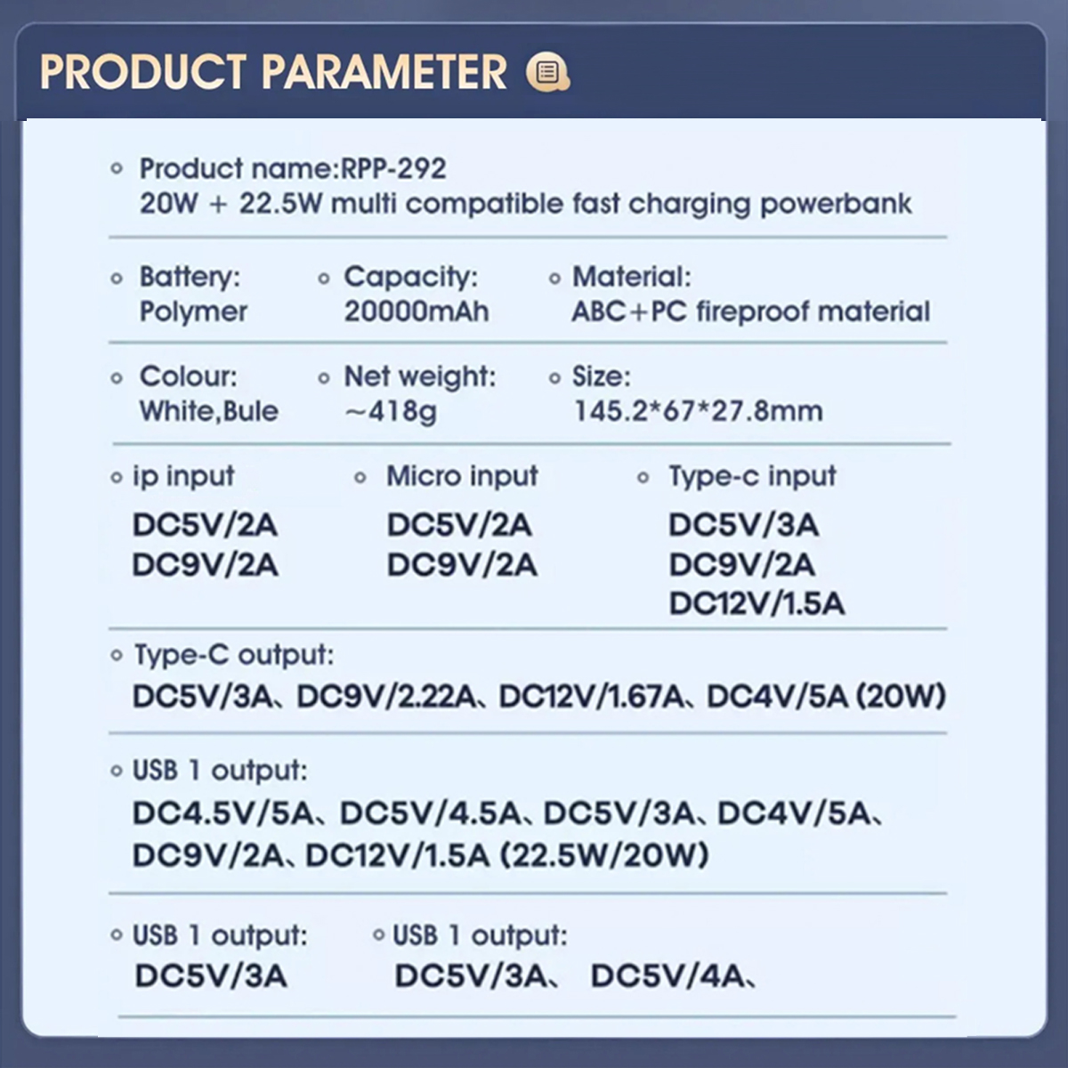 [ CCC ] Remax RPP-292 Gallop Series 20W+22.5W PD+QC Fast Charging ...