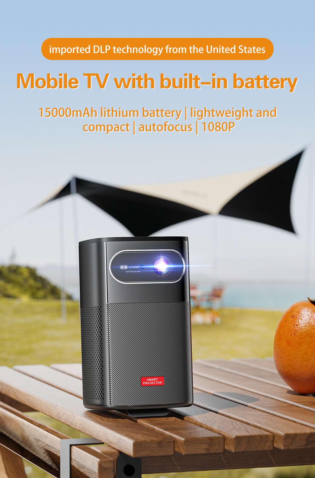 SKY009 PRO 4K 3D Portable Smart With Battery DLP Mini Projector Android ...