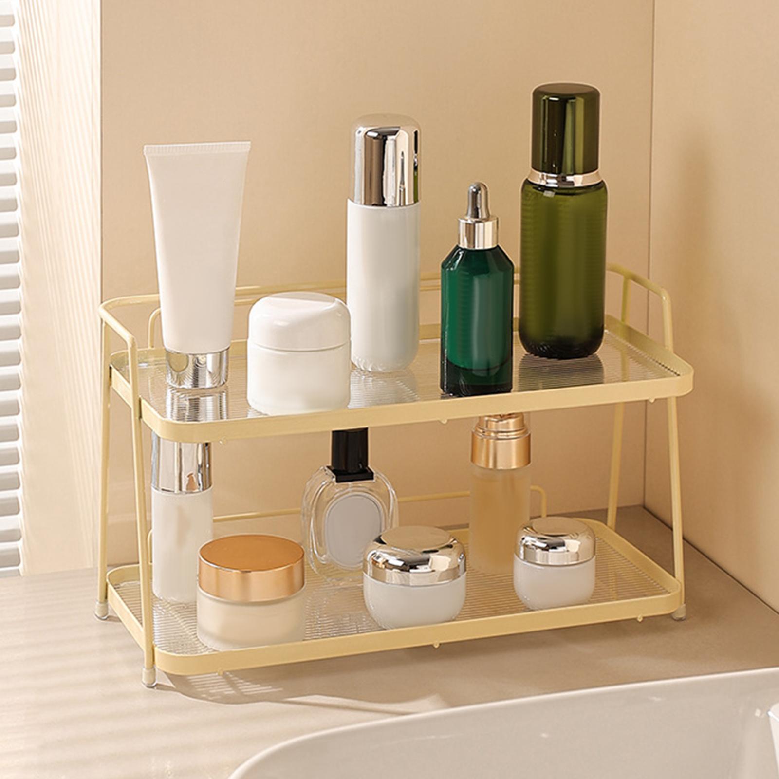 Light Luxury Countertop Rack Wrought Iron Storage Shelf Rack Skin Care ...
