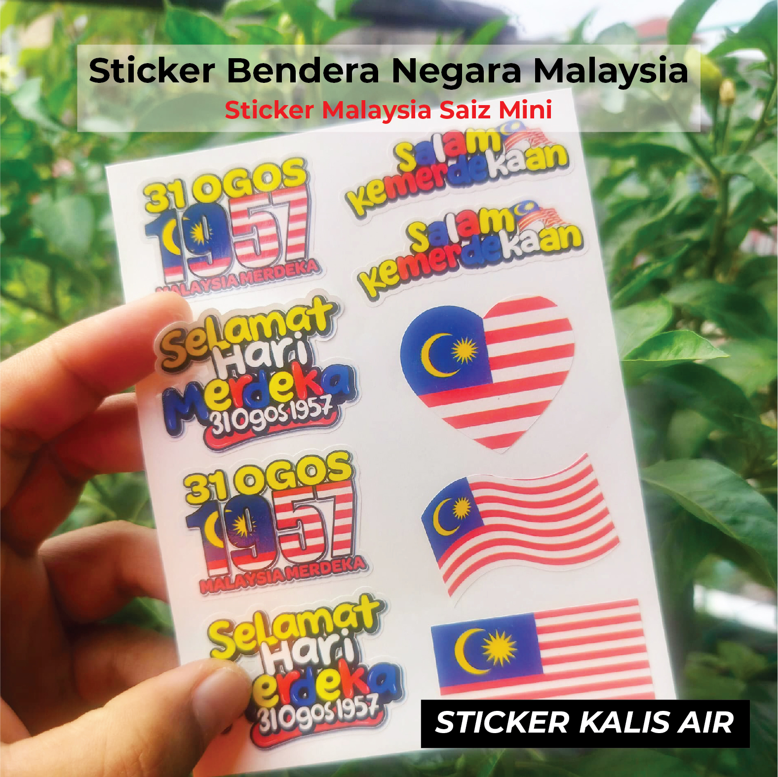 Sticker Malaysia Saiz Mini - Sticker Bendera Malaysia / Kalis Air ...