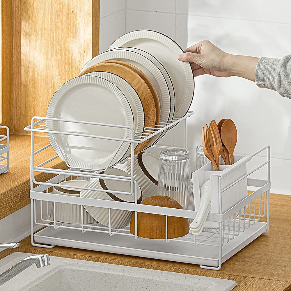 🍁READY STOCK🍁Carbon Steel Dish Rack Pull Out Tray Dish Knife Spoon ...