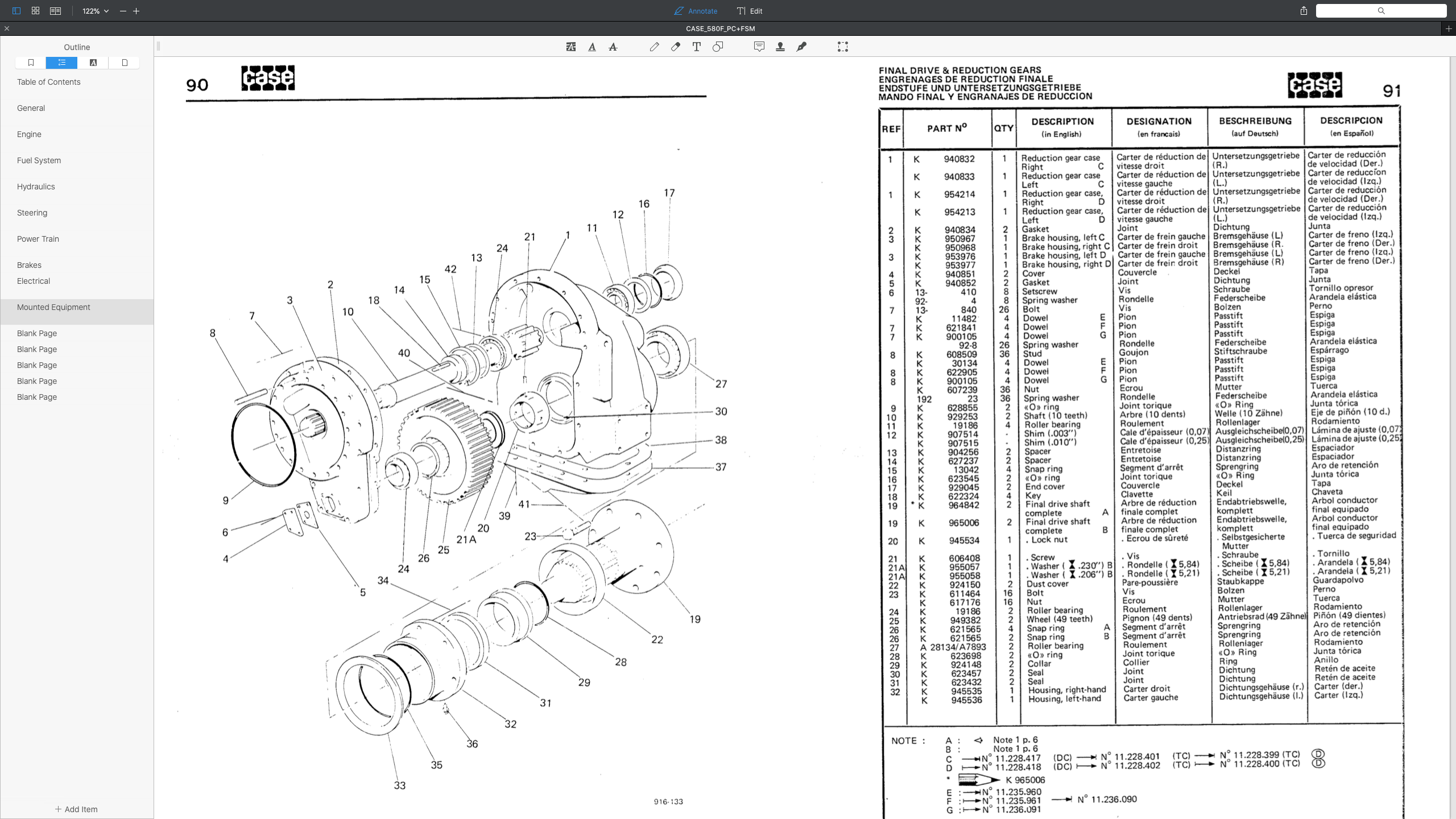 CASE 580F LOADER BACKOE SERVICE WORKSHOP MANUAL+ PARTS CATALOGUE ...