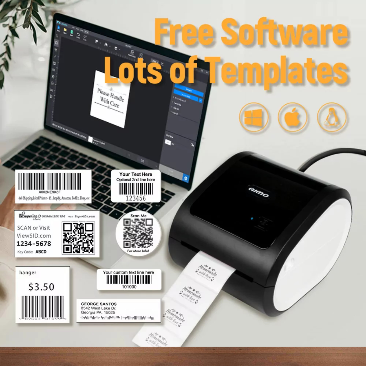 AIMO Thermal Label Printer D520 A6 Waybill Label USB Bluetooth AWB