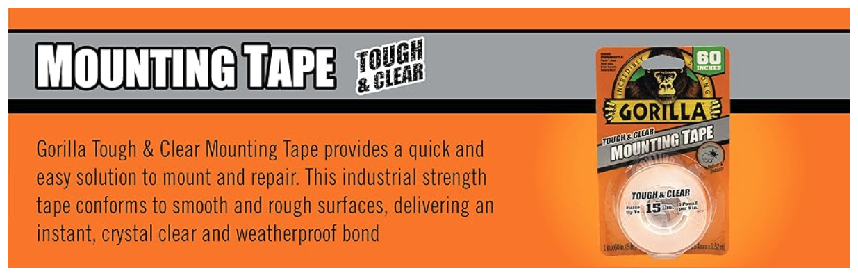 Gorilla Heavy Duty Double Sided Mounting Tape | Tough & Clear L1" Pre ...