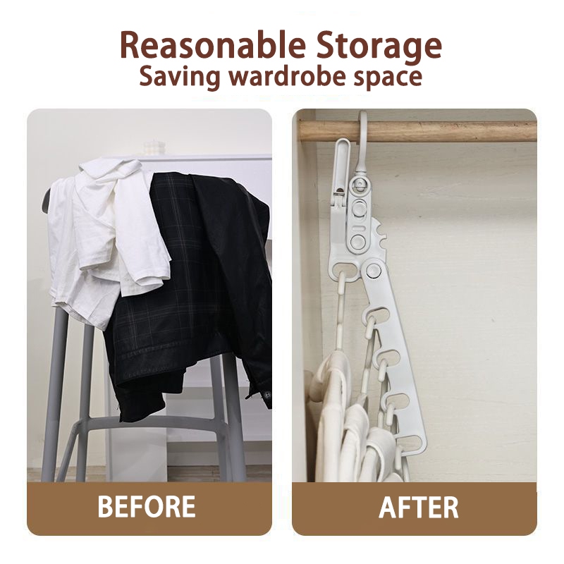 👚Folding 5-hole Clothes Drying Rack Wall Mounted Travel Hanger for ...