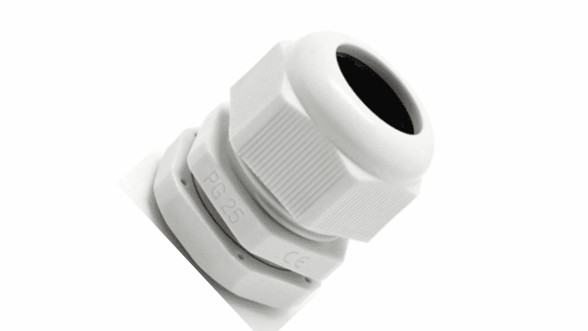 Outdoor IP68 Weatherproof PVC PG25 Nylon Cable Gland Socket Joint White ...