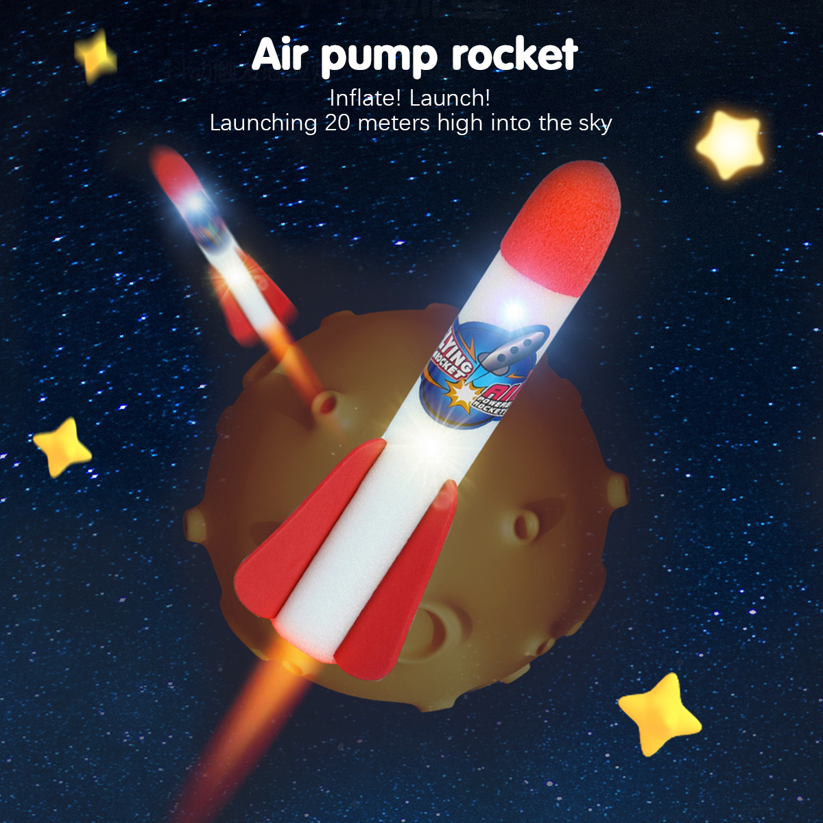 Flying Mini Rocket Toys Luminous Foot Rocket Jump Air Rocket Outdoor ...