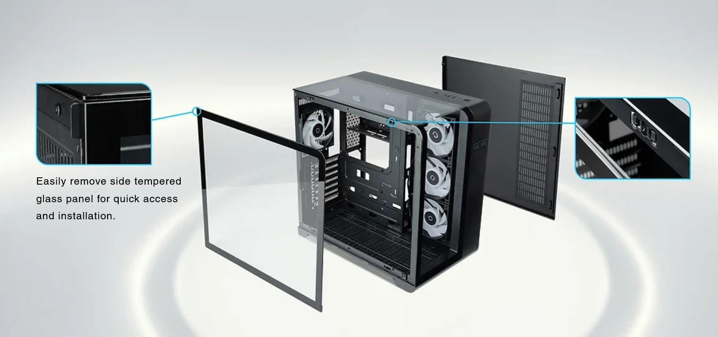 Tecware ARC M MATX&ARC ATX ARGB Curve TG With CPU&GPU Temperature ...